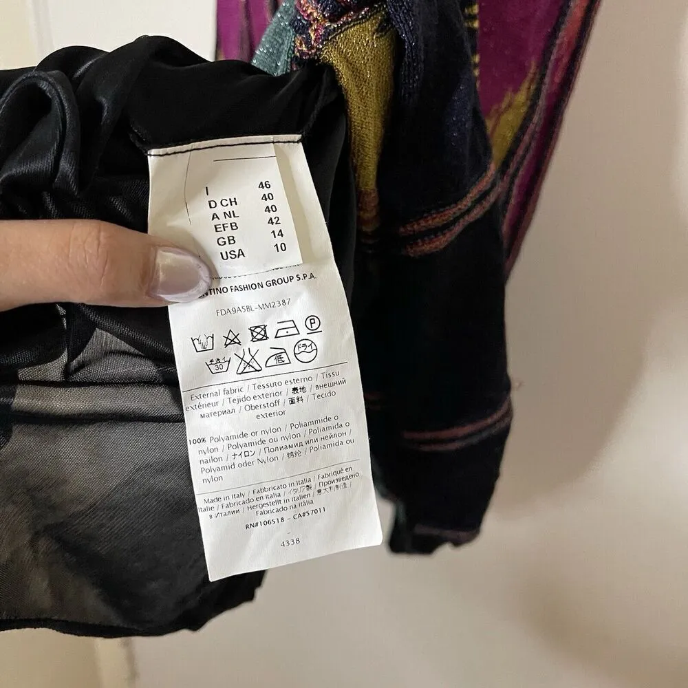 MISSONI knit chevron design multi color scoop neck tank mini dress size US 10 - Image 4