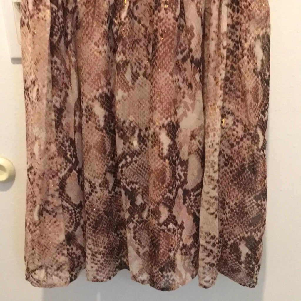 Womens Super Sexy Sparkly Snake Skin Print Stretchy Soft Comfy Rose Gold Small - Image 11