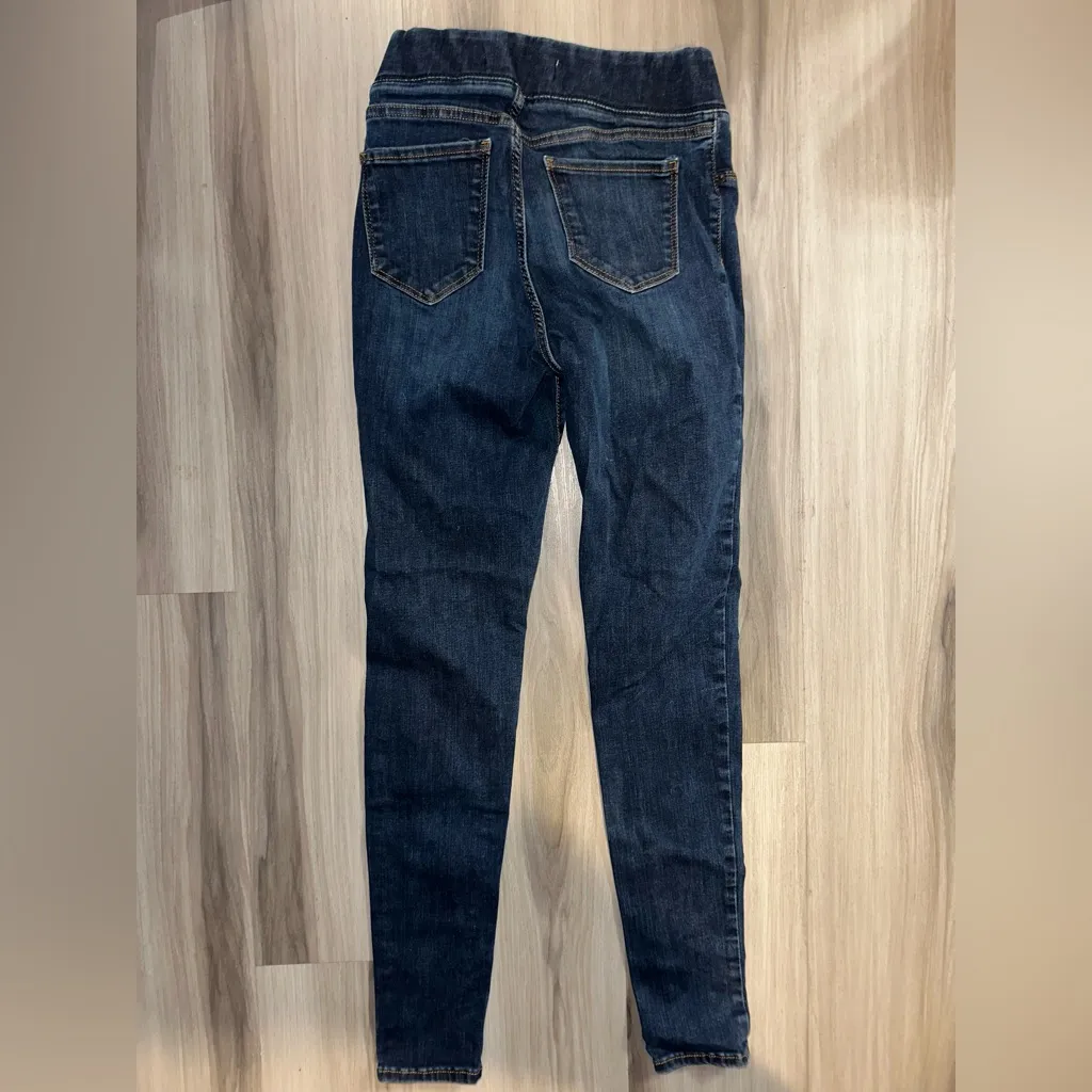 Old Navy Blue Denim Jean Material Rockstar Stretch  Jeggings Stretch Waist 4 - Image 5