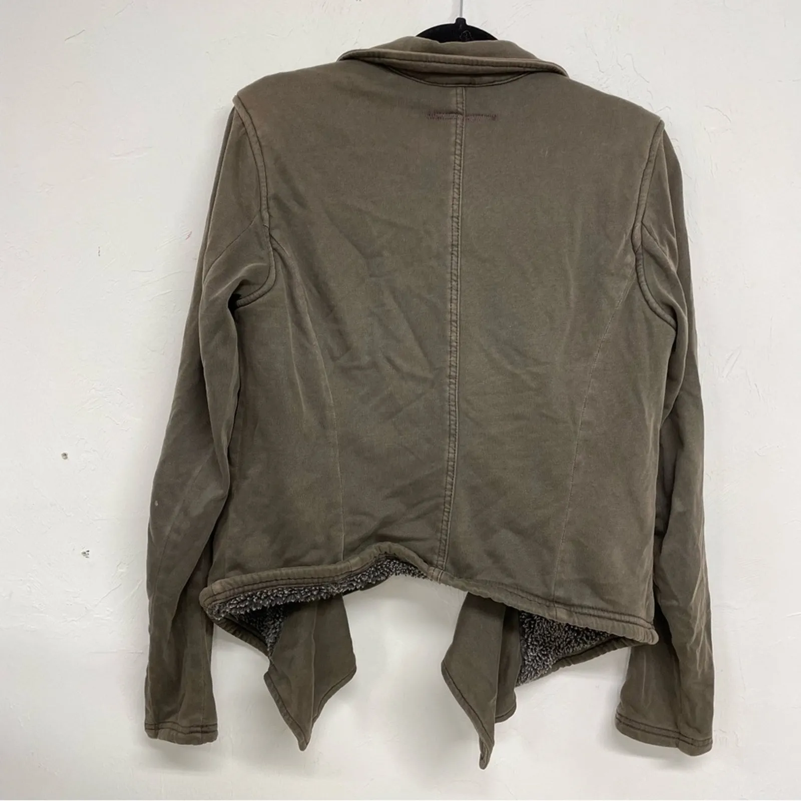 Hei Hei Anthropologie Green Fleece Lined Moto Style Jacket Womens M Bomber Warm - Image 10