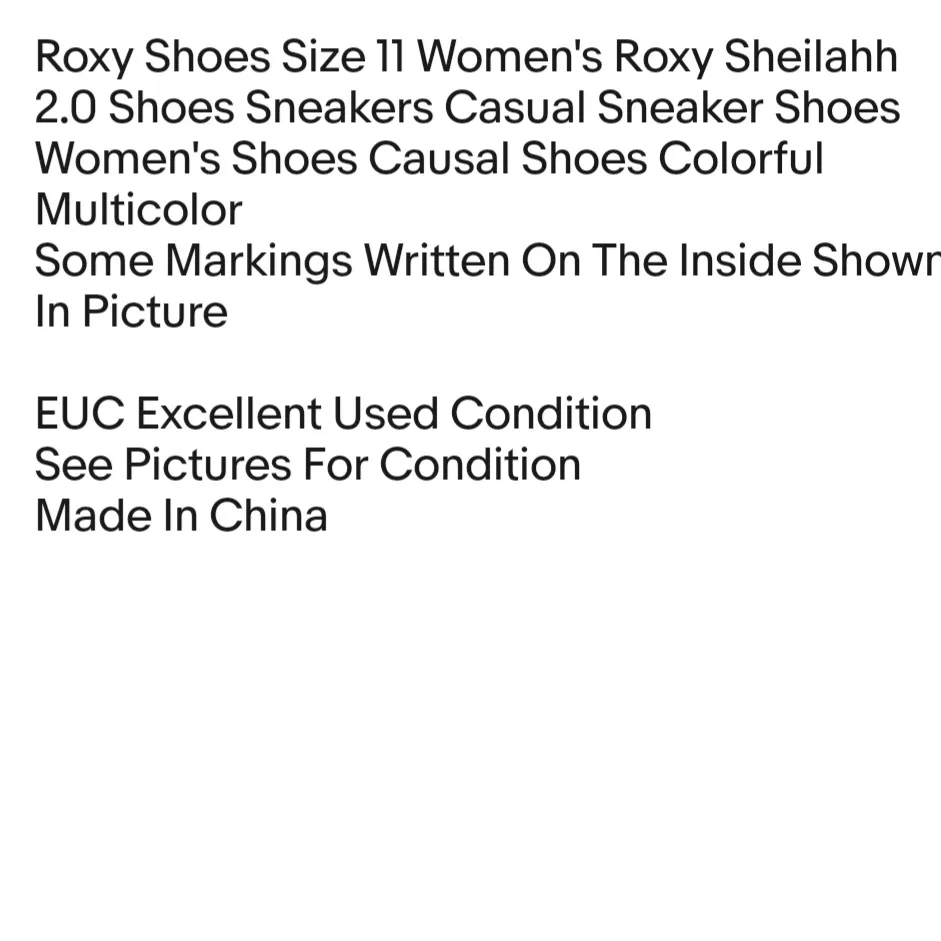 Roxy Shoes Size 11 Women's Roxy Sheilahh 2.0 Shoes Sneakers Casual Sneaker Shoes Women's Shoes - Image 2
