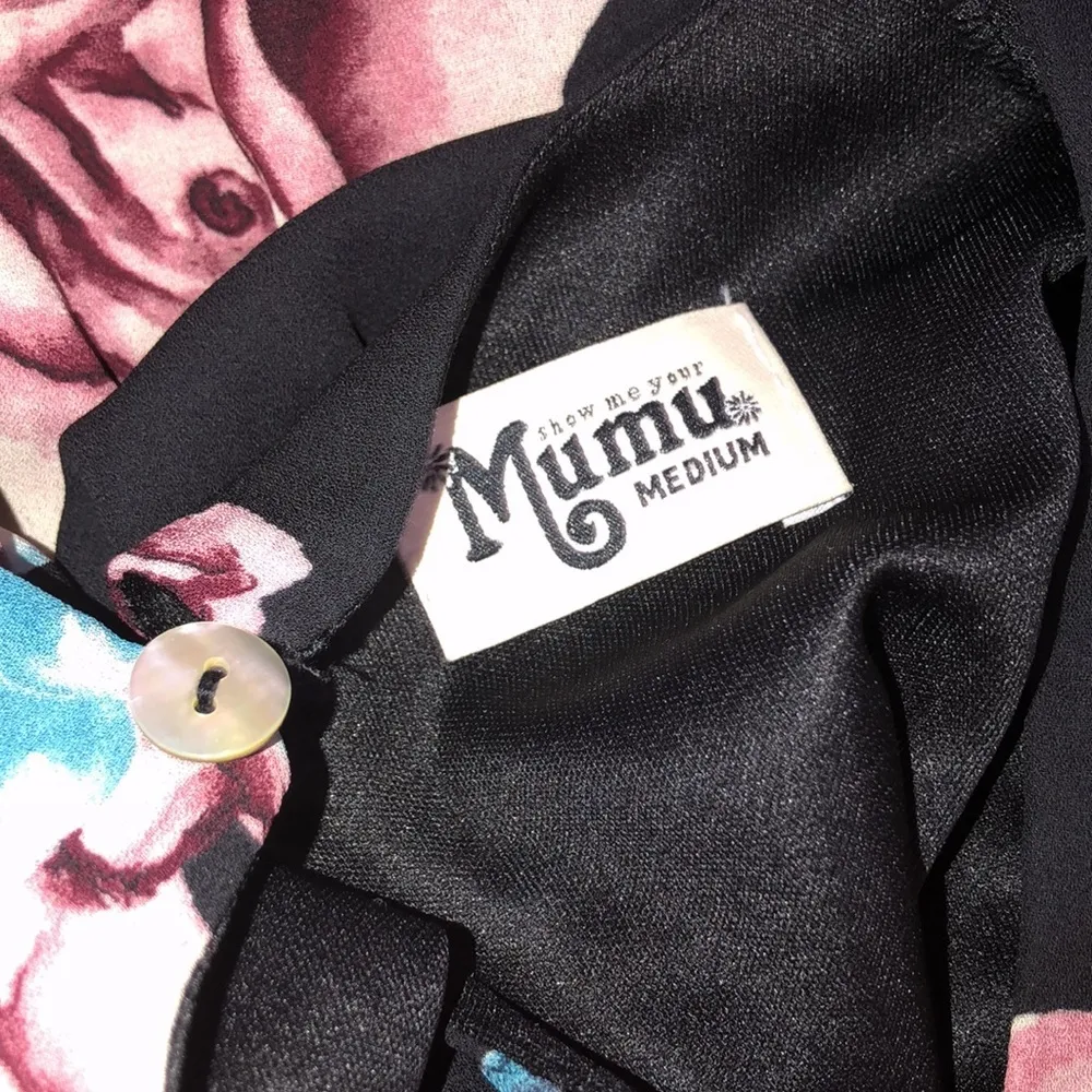 Show me Your Mumu size medium black floral fringe dress - Image 5