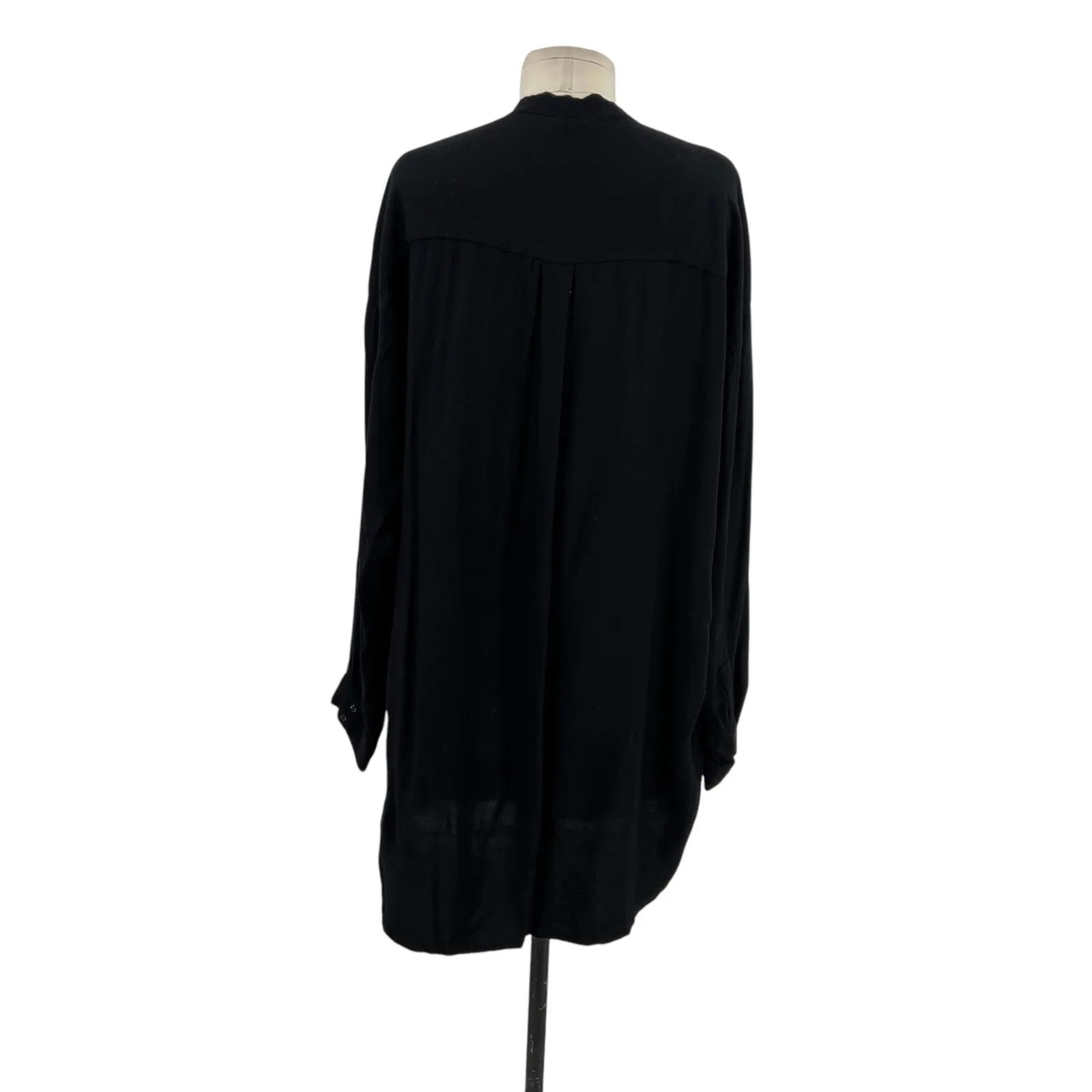Mikoh Cannes Tunic Cover Up‎ Top V-Neckline Long Sleeve Black Size 3 Large - Image 9