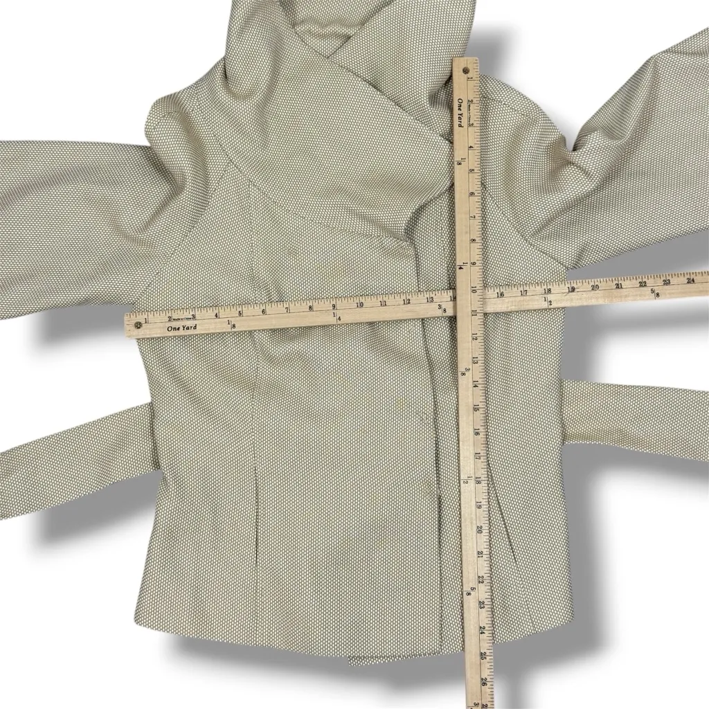 Magaschoni Open Shawl Collar Wrap Bell Sleeve Blazer Jacket Cream Tan 12 - Image 13