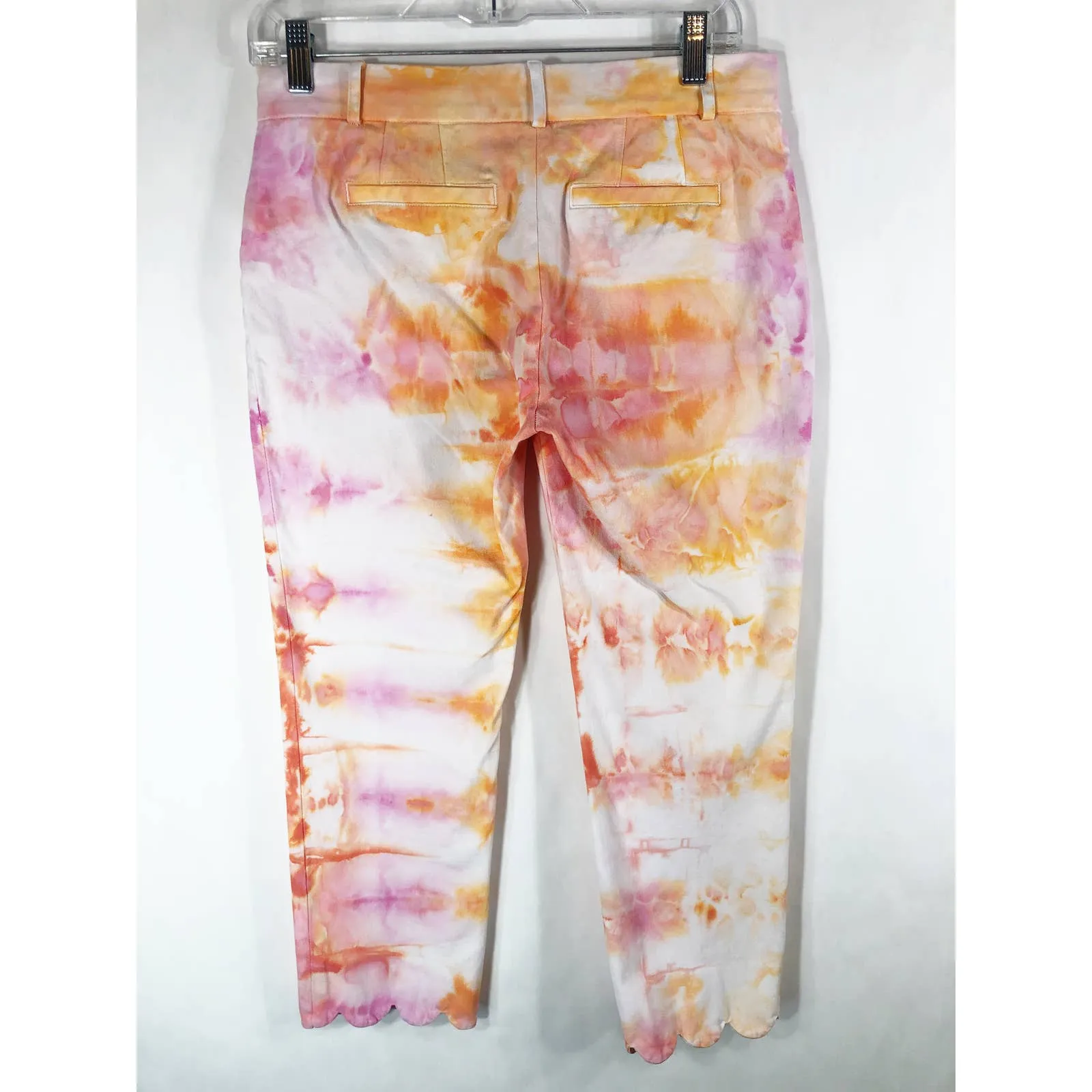 Crown Ivy Size 4 Pants Trendy Tulip Tie Dye Handmade Scalloped Pink Orange‎ 218 - Image 2