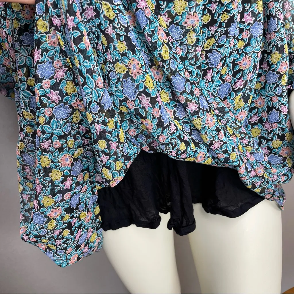 Free People Pennie Babydoll Minidress Dress Floral‎ Black Ruffle Tie Back Small - Image 8