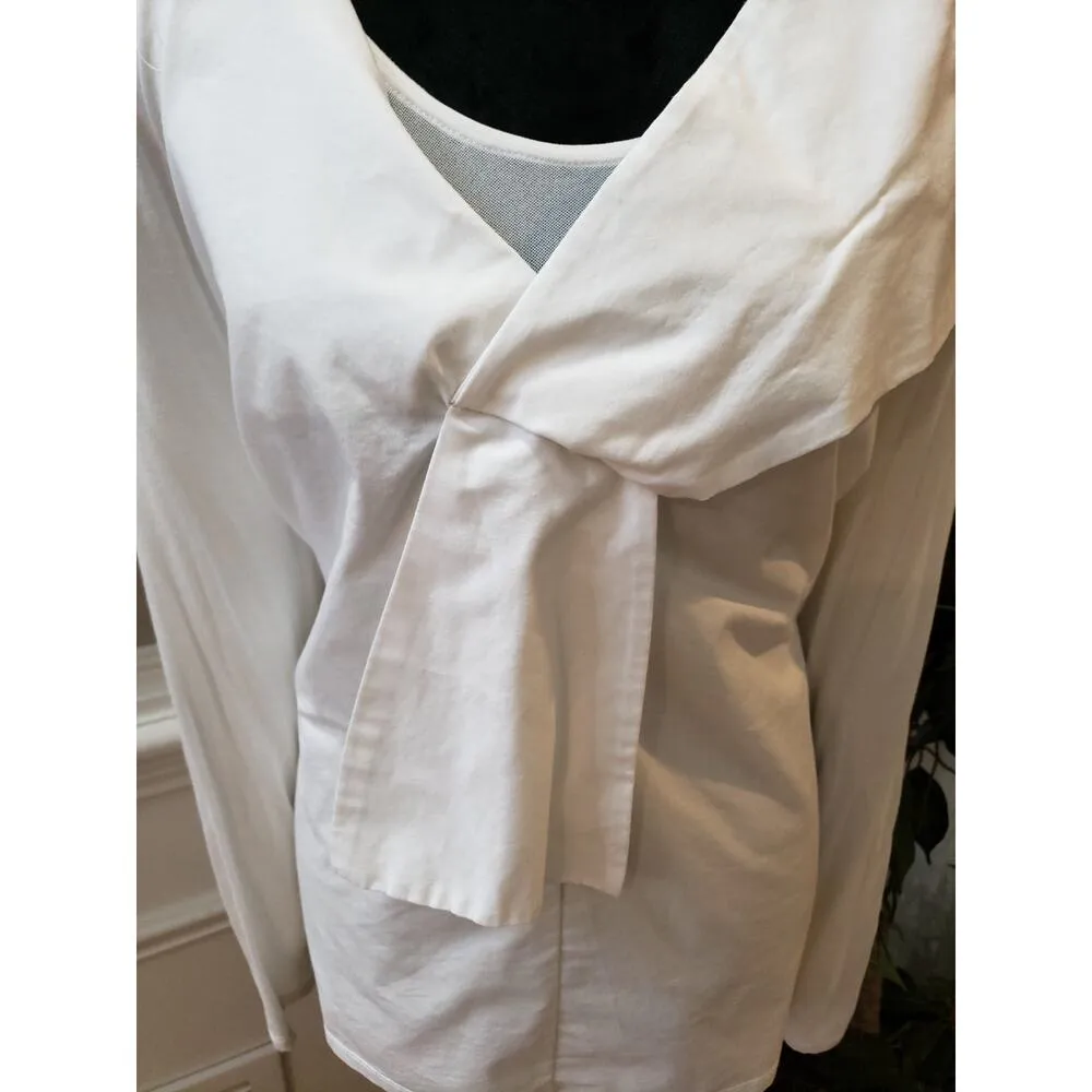 INC International Concepts Top Womens XL White Draped V Neck Stretch Blouse - Image 3