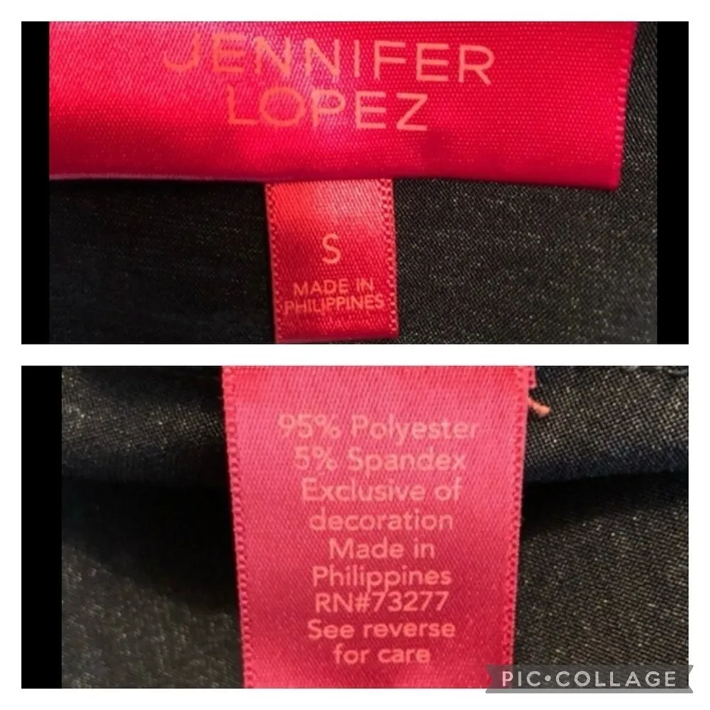 Jennifer Lopez Top Black Lattice Sleeve Metallic Shimmer Top S Cocktail Party - Image 15