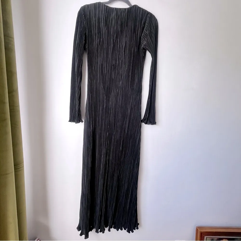 Princess Polly Russek Long Sleeve Pleated Plisse Tie Front Maxi Dress 2 - Image 10