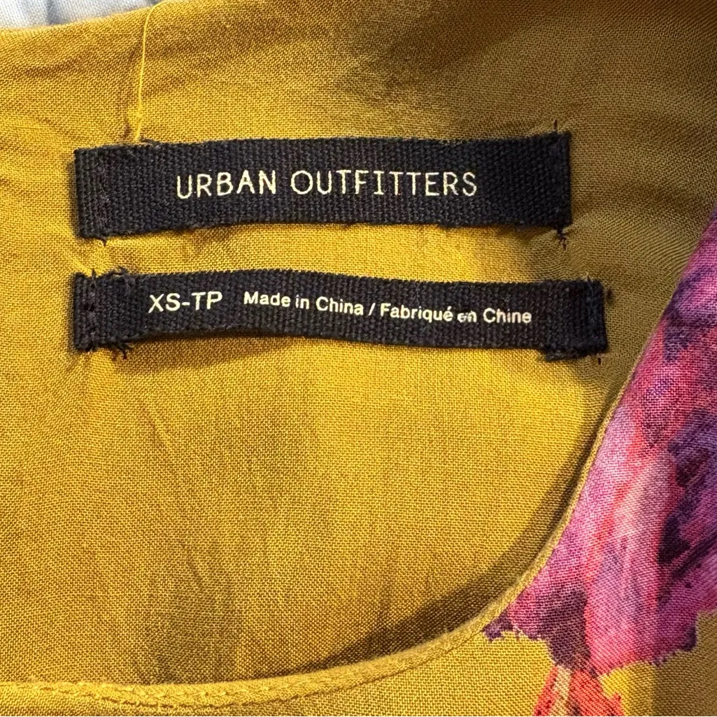 Urban Outfitters Suddenly Spring Floral Tie-Waist Ruffle Mini Dress Sz XS💛 - Image 9