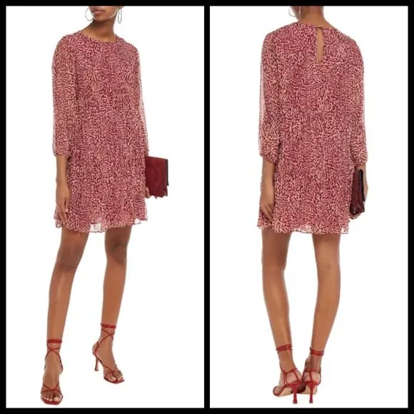 💕BA&SH💕 Grace Chiffon Mini Dress ~ Antique Rose Size 1 = US Small NWT - Image 2