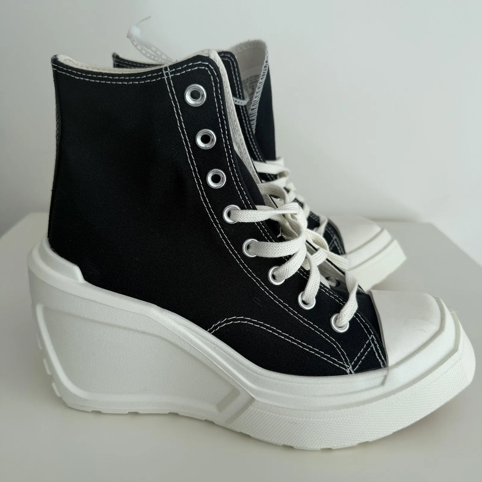 Converse Chuck 70 De Luxe Wedge Shoes Womens 8 Black Platform A06478C EU 39 - Image 2