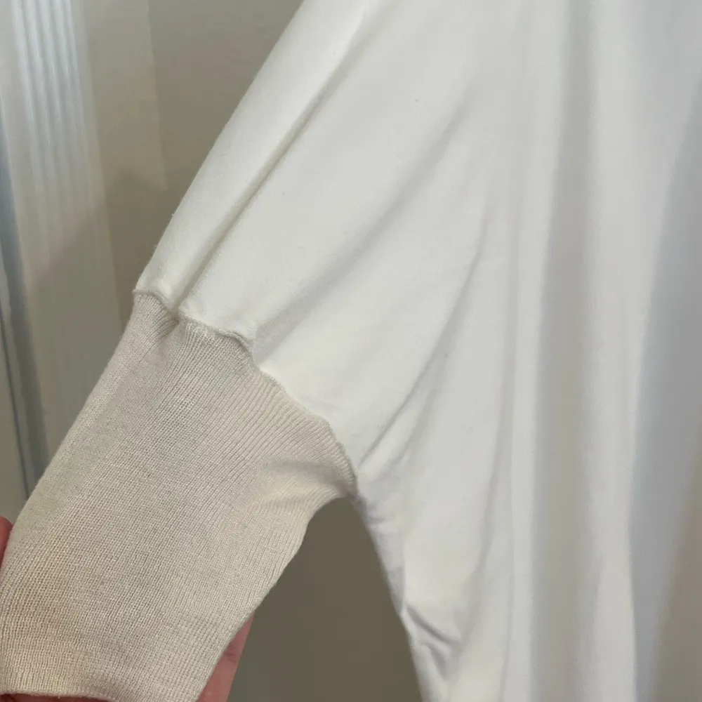 Vince Ivory Cashmere Blend Mock Turtle Bat Wing 3/4 Sleeve Top Medium - Image 7