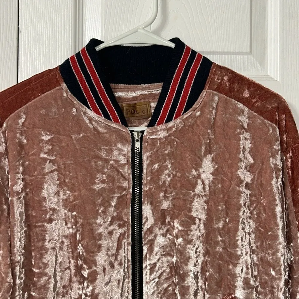 POL Pink Velvet Zip Up Velvet Bomber Jacket(Size Small) - Image 8