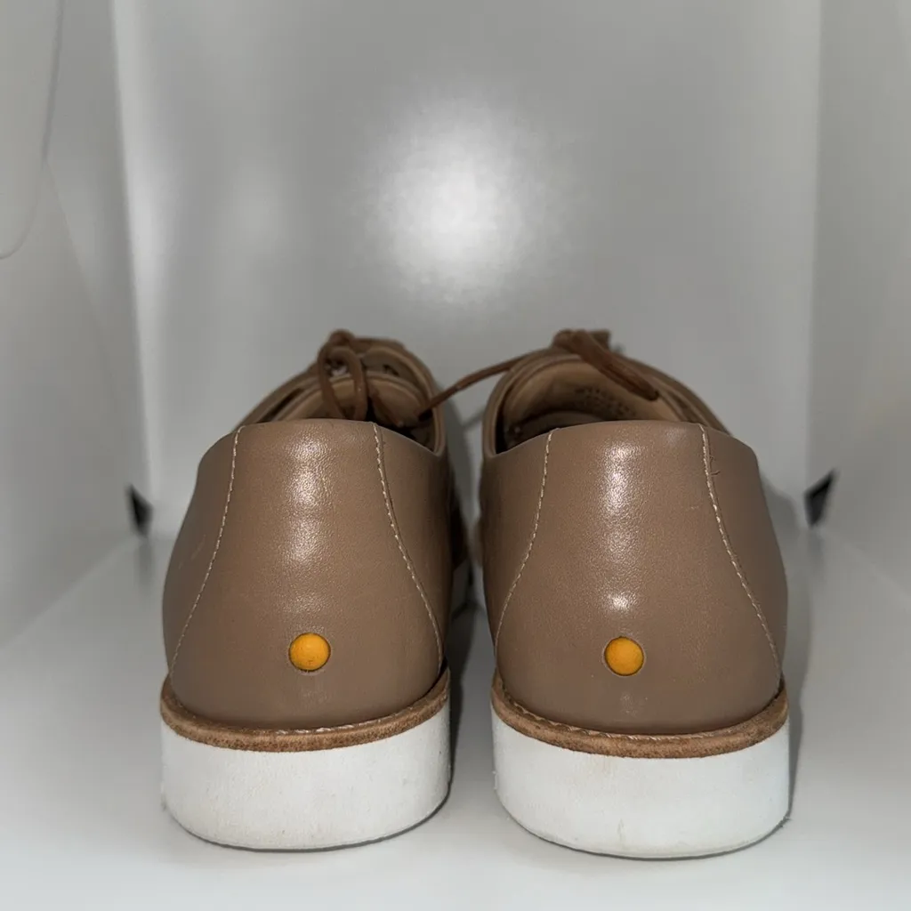 Samuel Hubbard Leather Oxford Shoes Plain Toe Lace Up Women’s 7 Tan - Image 4