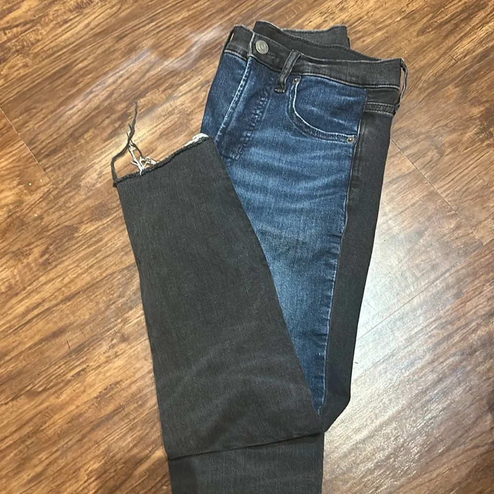 High Rise True Skinny Ankle Two-Tone Jeans - Image 6