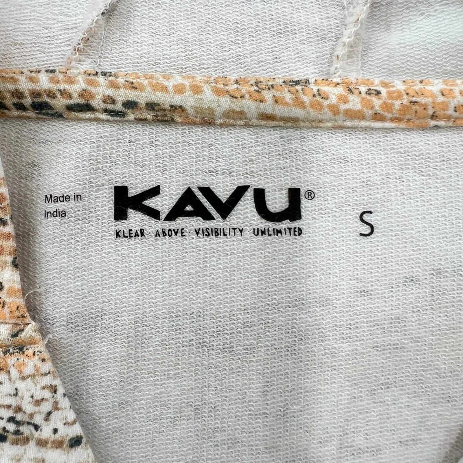 KAVU Hooded Dress Cap Sleeves Beach Cover Up Casual‎ Comfy Small Beige/White - Image 4