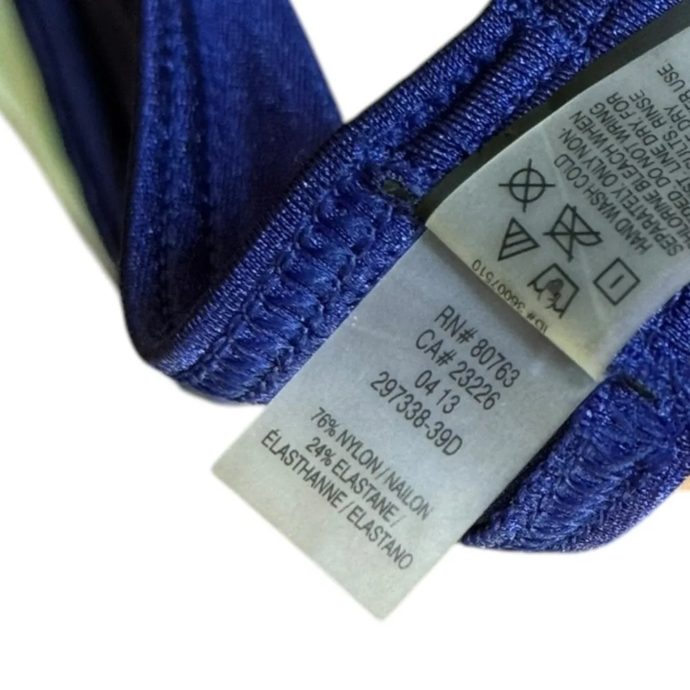 Victoria's Secret Y2K Blue Green Satin Padded Strapless Bikini Swimsuit Top - Image 9