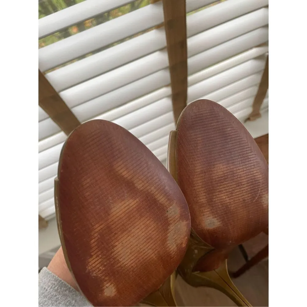 Enzo Angiolini Eamistle Natural Nude Champagne Patent Leather Peep Toe Heels Bow - Image 11