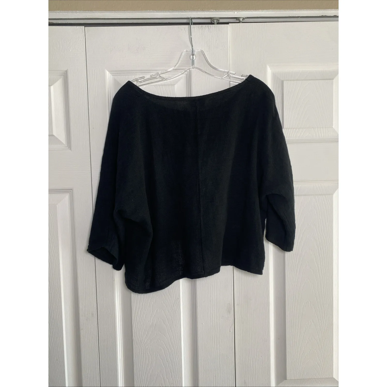 Tendencies Womens One Size Black Linen Cotton Oversized Top Lagom Clean Girl - Image 6