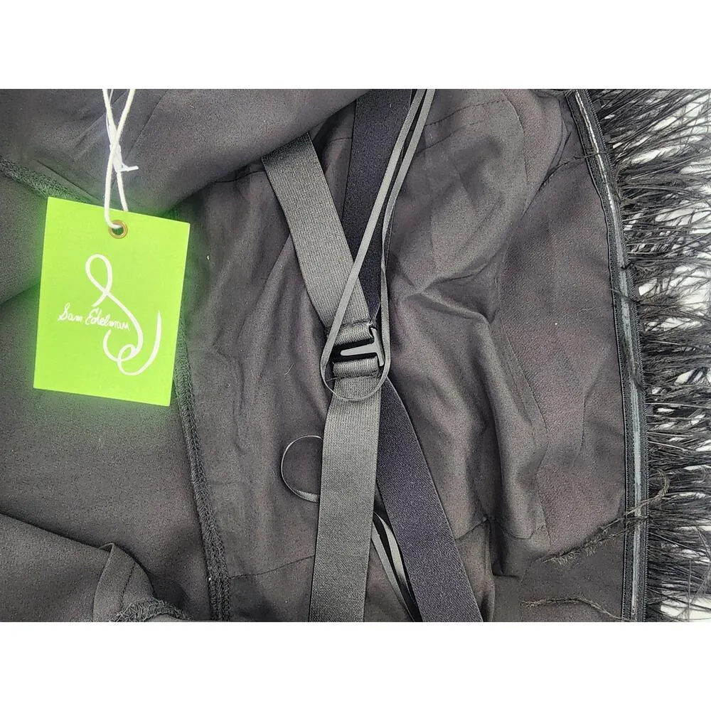 Sam Edelman Black Feather Top Strapless Mini Dress Women's Size 8 - Image 7