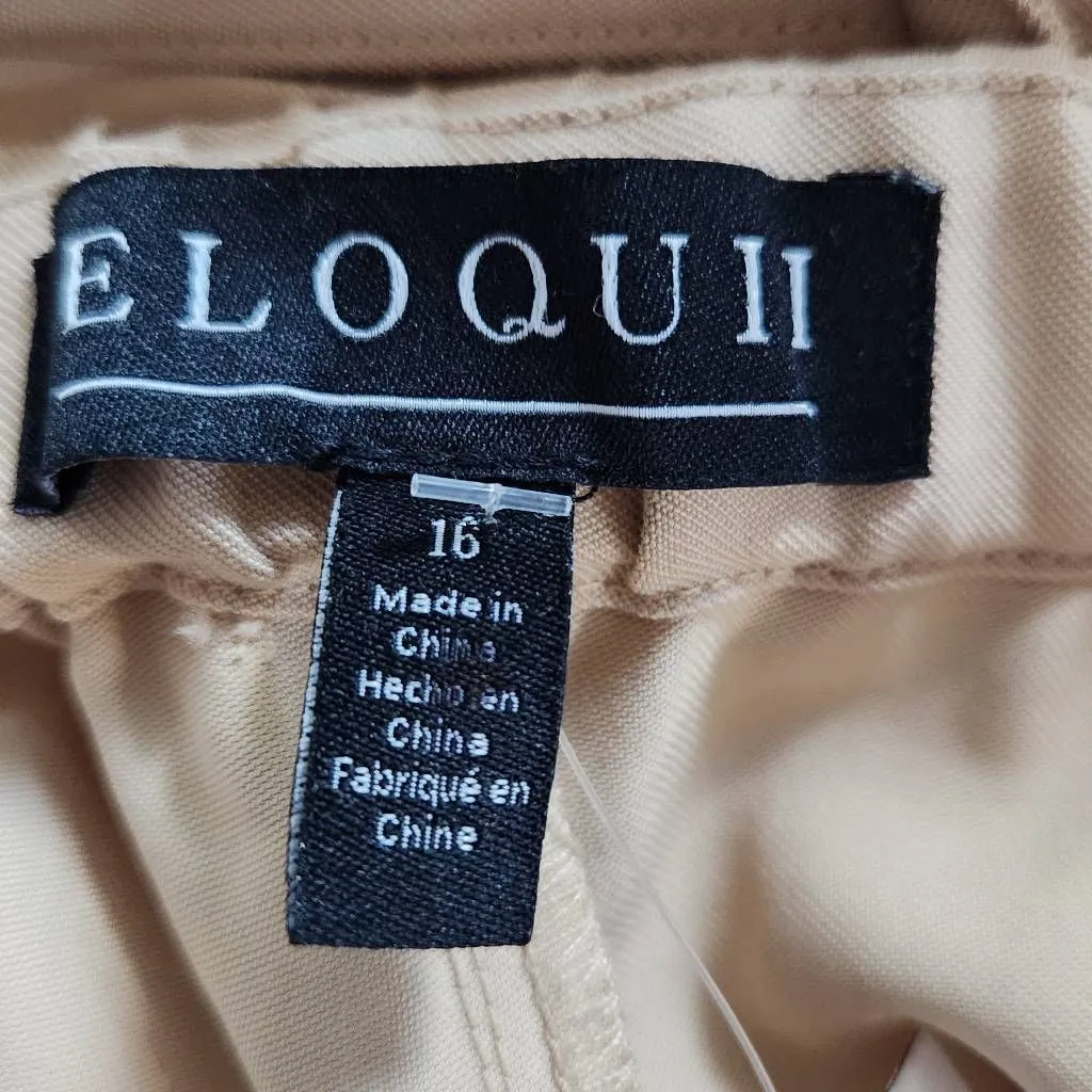 Eloquii Khaki Wide Tapered Leg Pants Size 16 NWOT Flowy Khaki Pants - Image 6