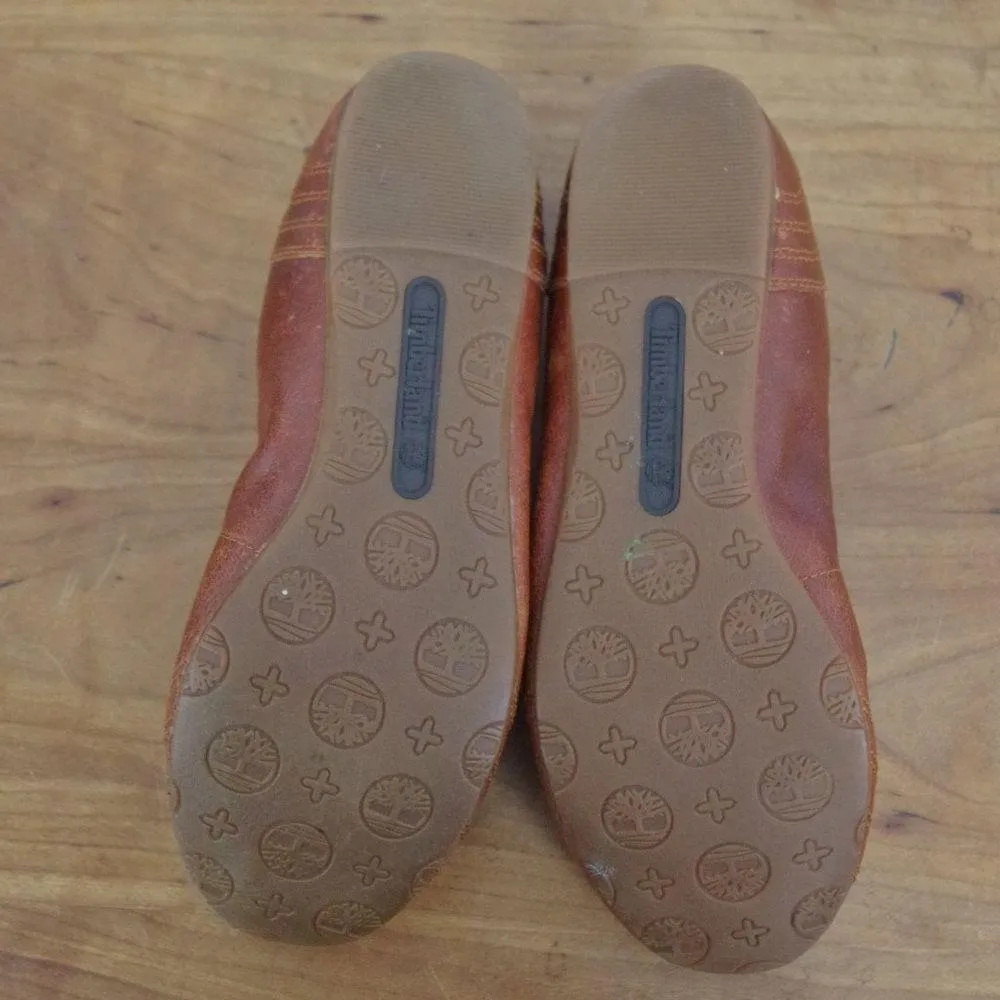 Timberland Brown Leather Ballet Style Flats Size 9 - Image 3
