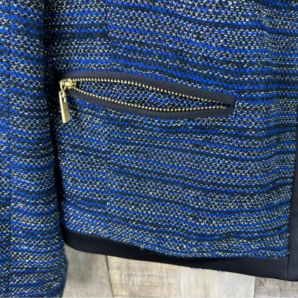 Laundry any Shelli Segal Size 4 Open Front Tweed Jacket w/Zippered Pocke… - Image 4