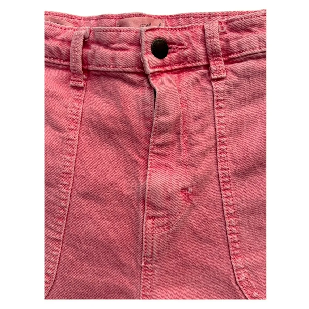 Universal Thread Highest Rise Midi High Waist Acid Wash Denim Carpenter Shorts 6 - Image 3