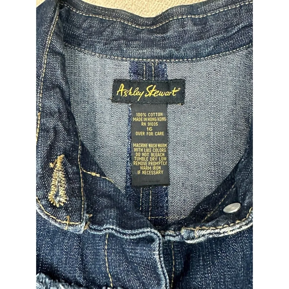 Denim 2 Piece Women's Jacket Button Down Matching Skirt Set 14 16 - Image 14