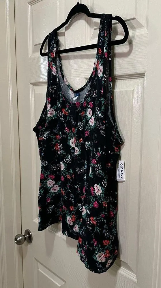 Women’s Floral Crepe Cami Top Sleeveless Blouse Black Floral Size XXL NWT - Image 5