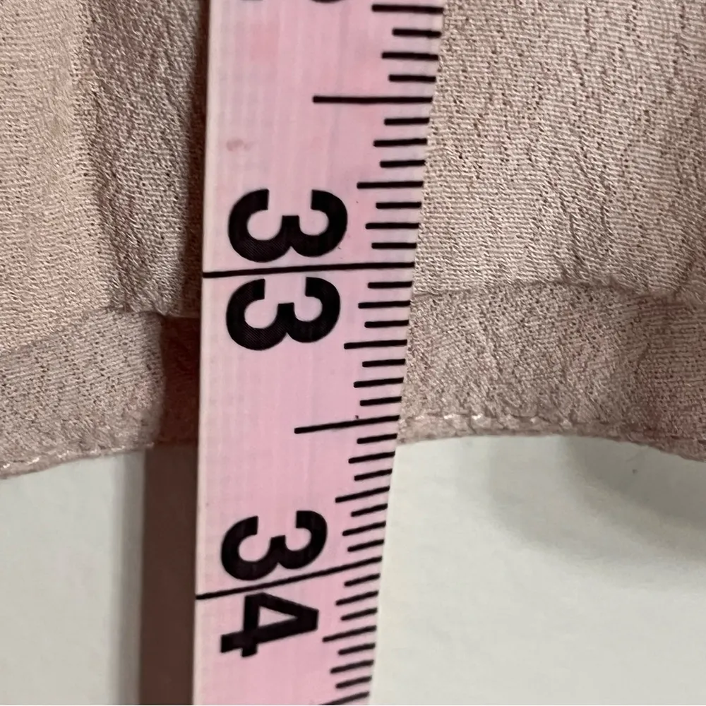 Women’s Maeve Anthropologie Pink Dress Gathered Waist Button Front Size‎ 4 - Image 6