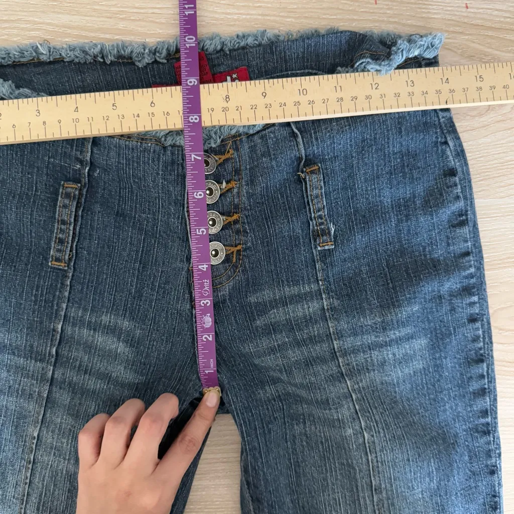 Zana Di 3 Juniors Low Rise Bootcut Jeans Cut Off Waist Y2K 2000s Grunge Emo - Image 6