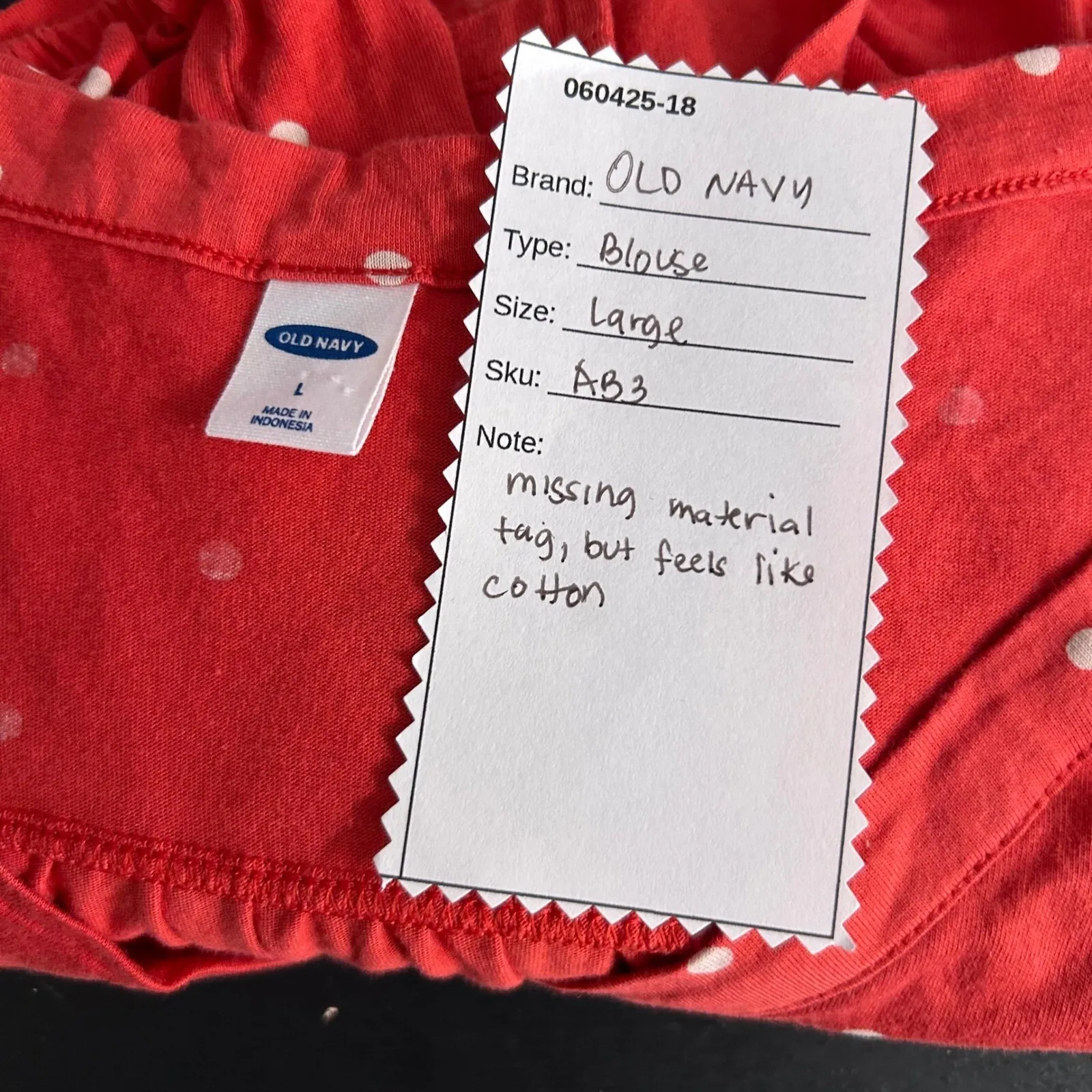 Old Navy Womens Blouse Size L Polka Dot Vibrant ‎ V-Neck Long Sleeve Casual Soft - Image 11