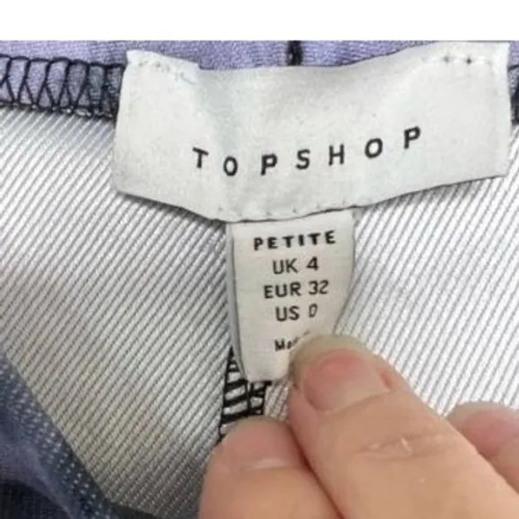 Topshop‎ Womens Petite SZ 0  Flare Pants Black Purple Tie Dye High Rise Trousers - Image 3