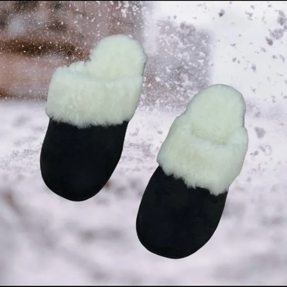 Aussie Merino Victoria Slippers Size Medium (6/7) Black - Image 2