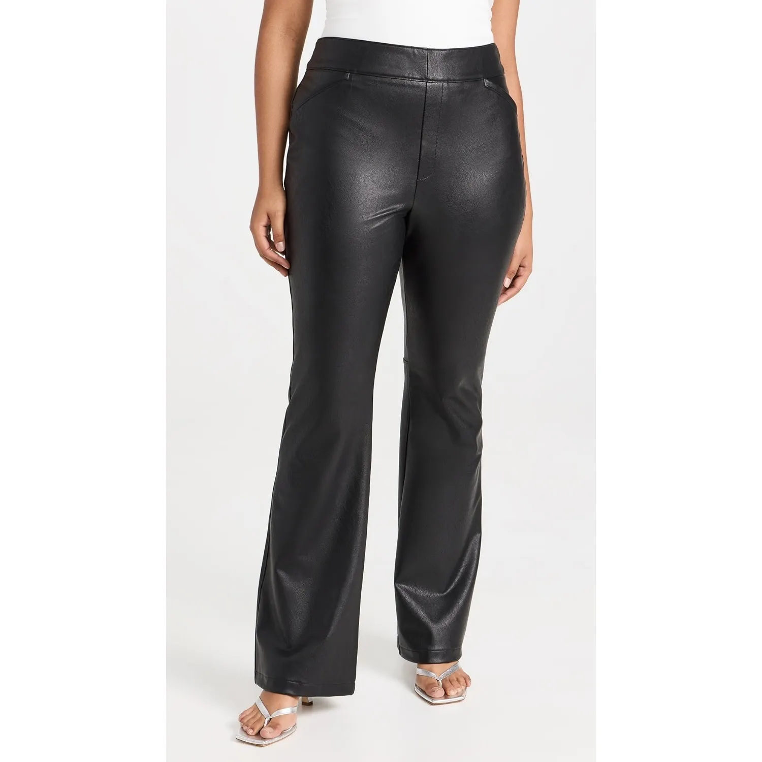 Spanx Faux leather pull on kick flare pants size 2x petite - Image 3