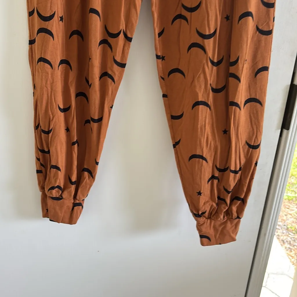 Ava sky crescent moon stars pants joggers athleisure Hawaii loungewear xs Orange - Image 3