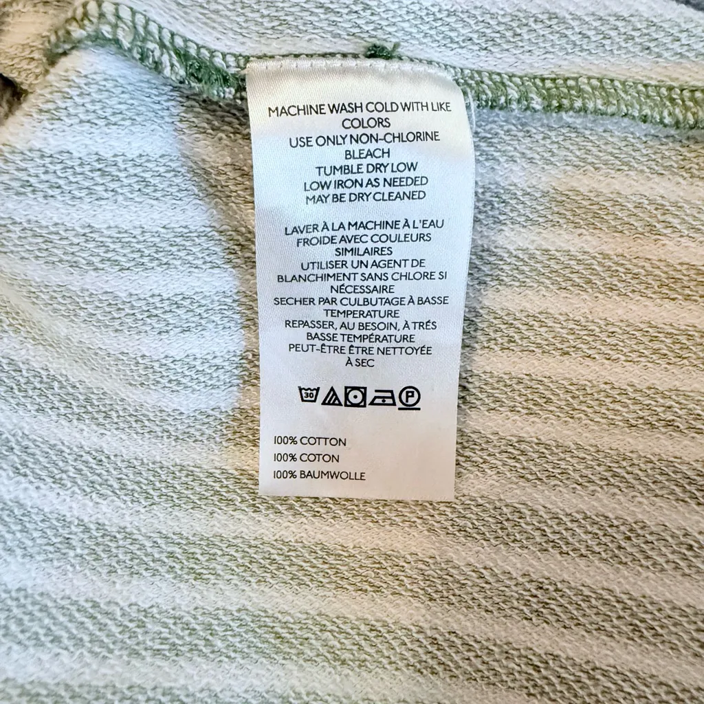 Anthropologie Pilcro Green Wharfside Striped Hoodie Women’s Large Boho Chic - Image 7