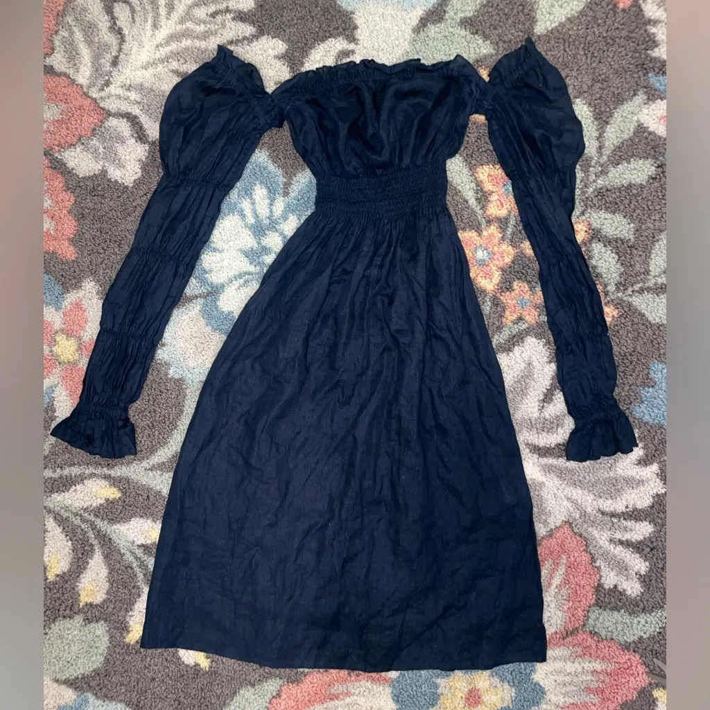 SLEEPER linen long sleeve dress size medium - Image 4