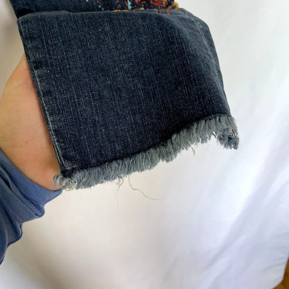 Lisette montreal jeans women's size 10 embroidered paint rock detail painted Blue - Image 7