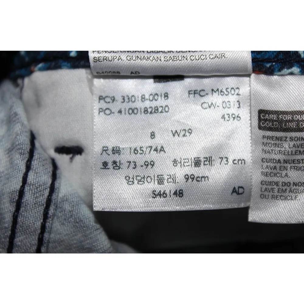 Women's Levi's Blue Orange Denim Aztec Cotton Casual Cutoff Jean Shorts Size 8 - Image 10