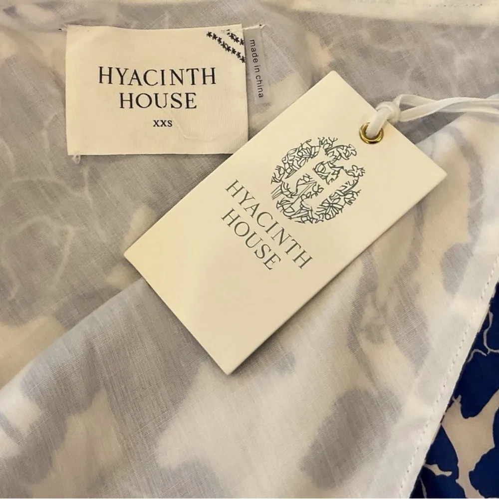 Hyacinth House Sybil Maxi Dress XXS Blue Floral One Shoulder Cotton Lined NWT - Image 8