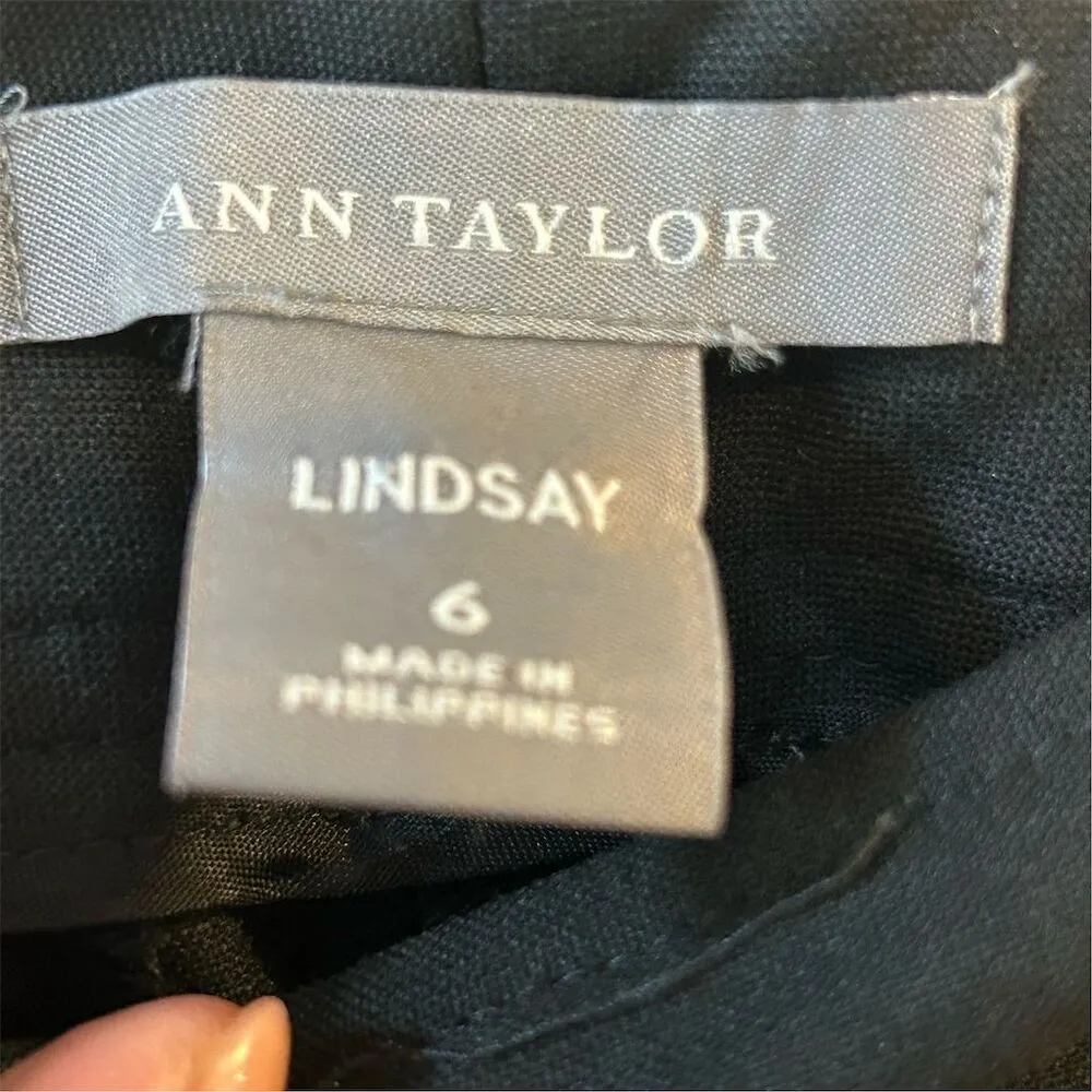 Ann Taylor Women's Black Capri Dress Pants Size 6 Cuffed Workwear - Image 10