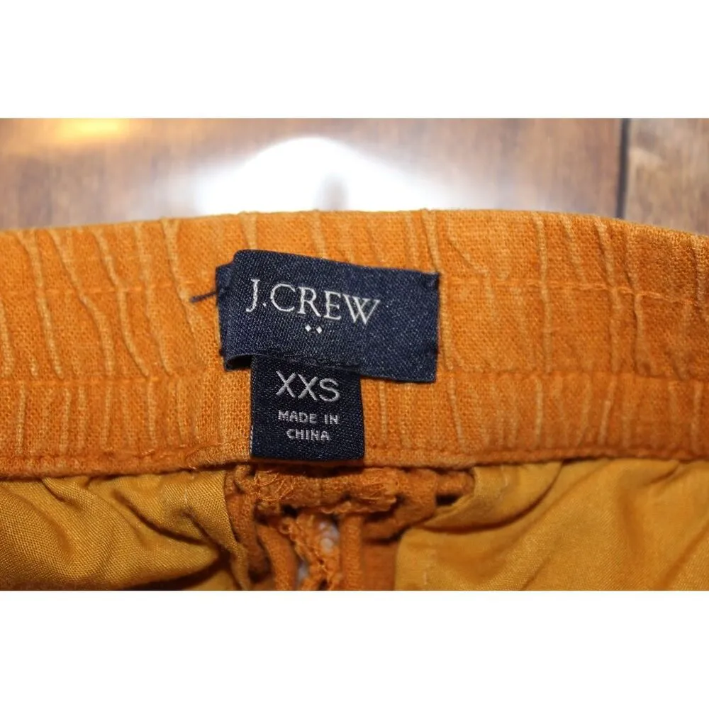 Womens J.Crew Drawstring AL588 Rough Amber Linen Blend Pull-On Shorts Size XXS - Image 3