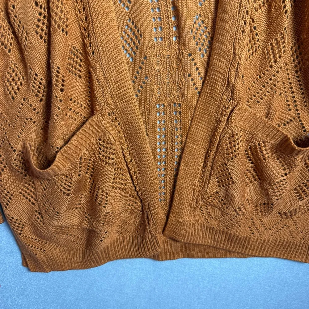 Market & Spruce Women’s Mustard Yellow Knit Cardigan Sweater with Pockets size S - Image 5