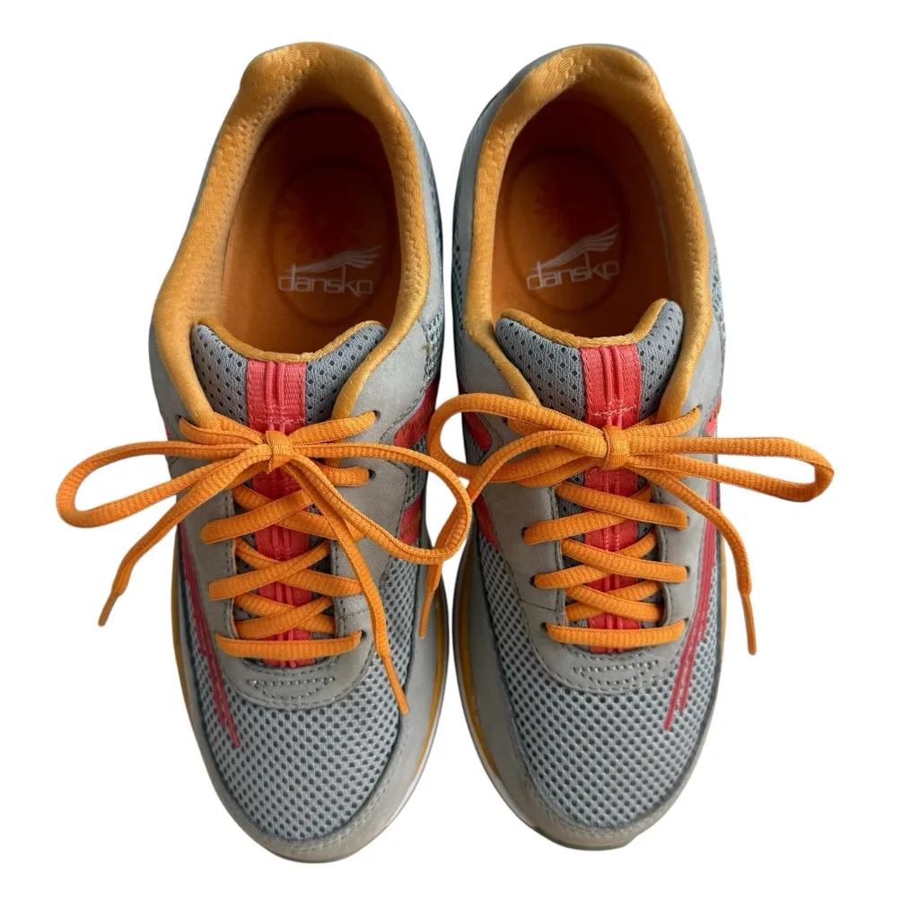 Dansko Shayla Walking Shoes Grey Orange Women’s Sz 38 EU - Image 4