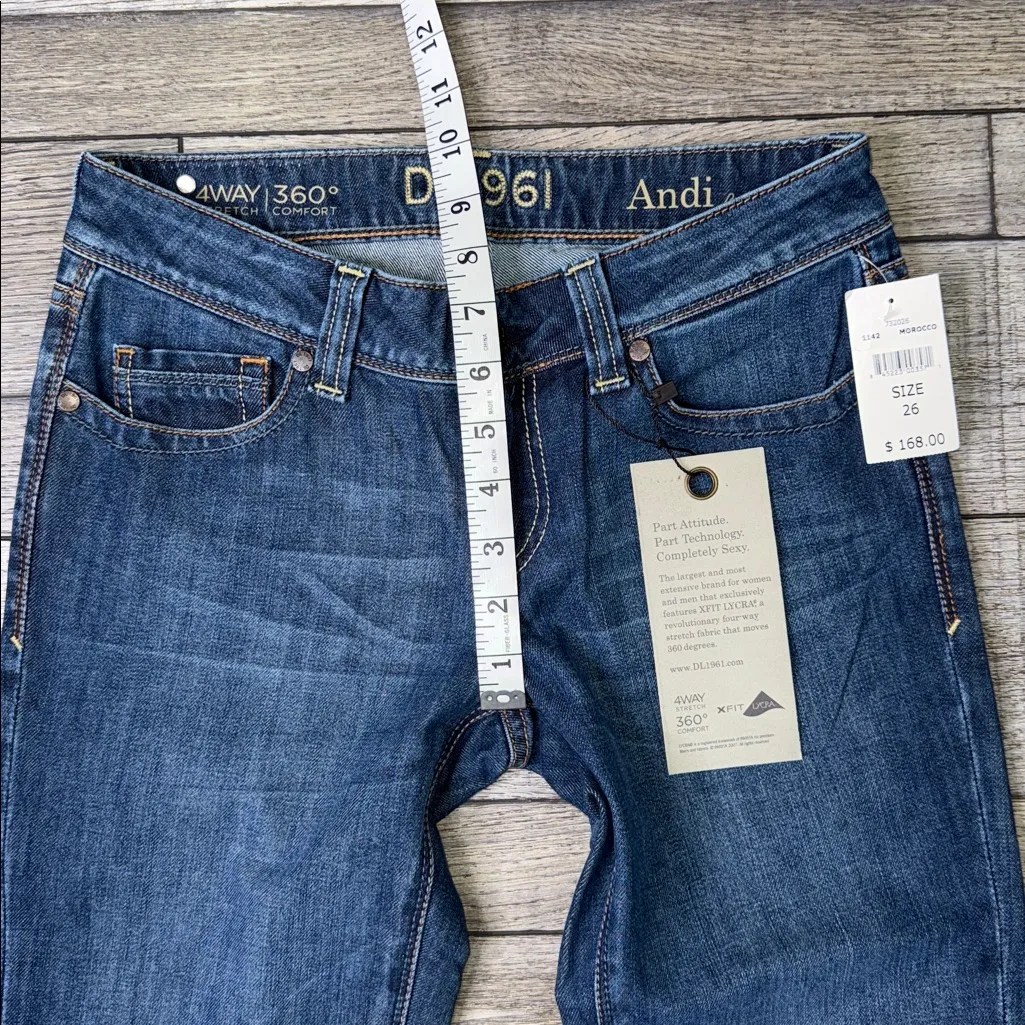 DL1961 Andi Boot 4way Stretch 360 Comfort Dark Blue Flare Jeans - Image 8