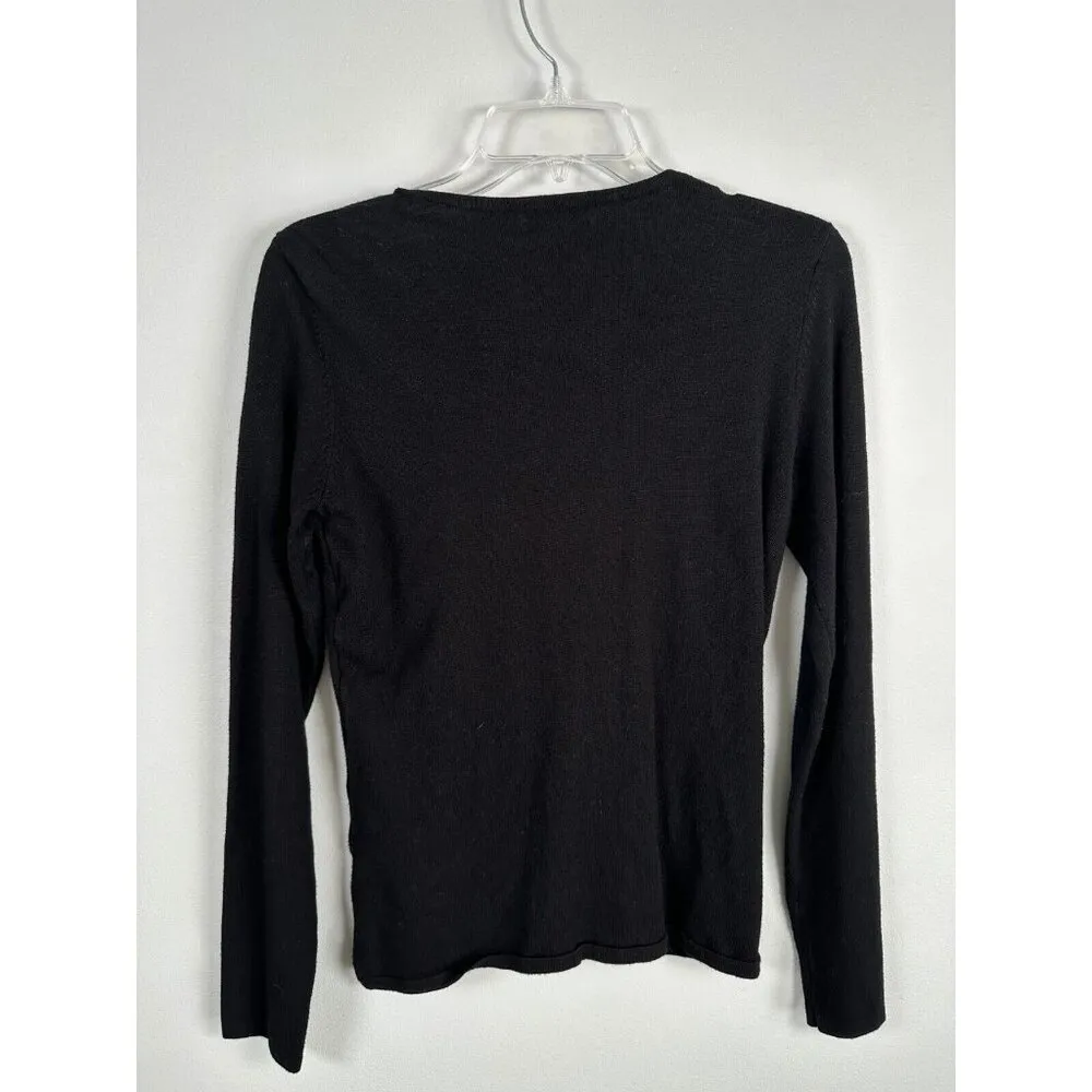 Vintage Apt. 9 Small Womens Top Y2K Long Sleeve Black Round Neck Layered - Image 3
