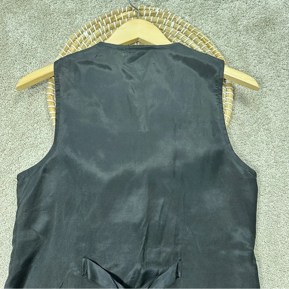 ByChoice California Vintage Vest Burnt Out Crushed Velvet Floral Whimsigoth M Black Size M - Image 7